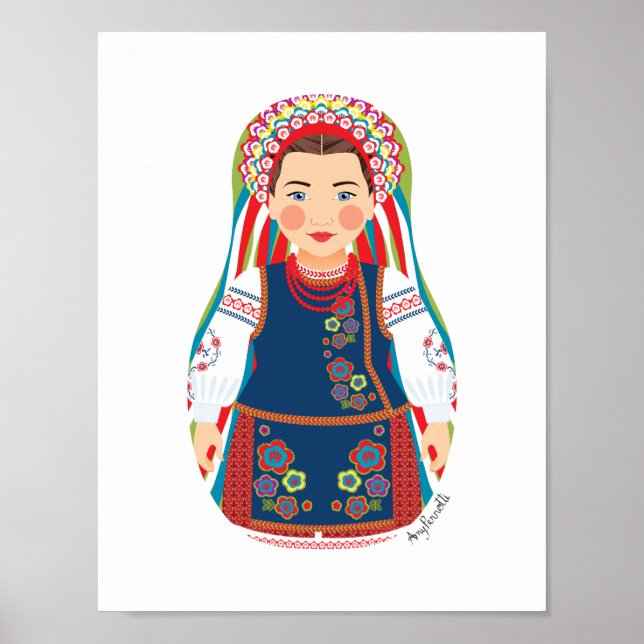 Ukrainisches Matryoshka-Poster Poster (Vorne)