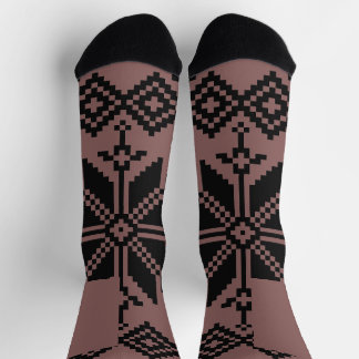 Ukrainisches Muster braun und schwarz Socken