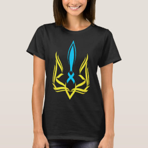 Ukrainisches Nationalemblem Gelbe Blaue Farben - U T-Shirt