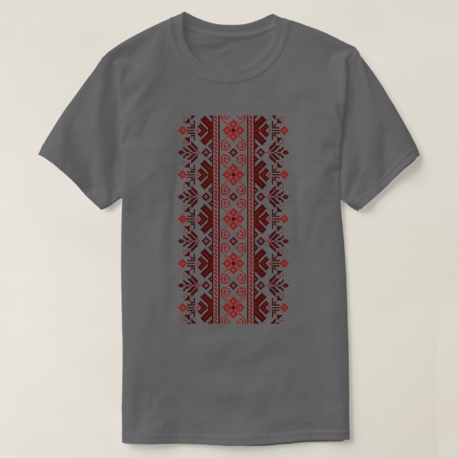 Ukrainisches nationales Knetmuster T-Shirt (Design vorne)