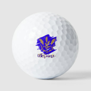Ukrainisches Nationalsymbol Tryzub aus Weizenähre Golfball