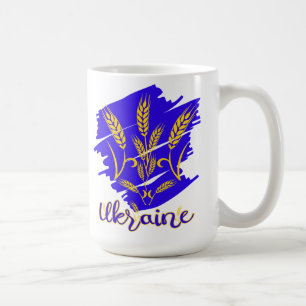 Ukrainisches Nationalsymbol Tryzub aus Weizenähre Kaffeetasse