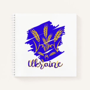 Ukrainisches Nationalsymbol Tryzub aus Weizenähre Notizbuch