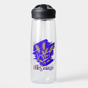 Ukrainisches Nationalsymbol Tryzub aus Weizenähre Trinkflasche