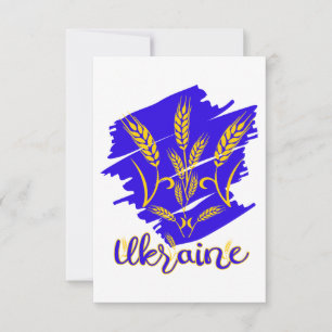 Ukrainisches Nationalsymbol tryzub aus Weizenohr Dankeskarte