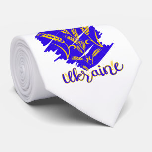 Ukrainisches Nationalsymbol tryzub aus Weizenohr Krawatte