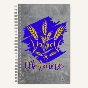 Ukrainisches Nationalsymbol tryzub aus Weizenohr Notizbuch