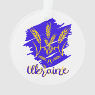 Ukrainisches Nationalsymbol tryzub aus Weizenohr Ornament