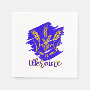 Ukrainisches Nationalsymbol tryzub aus Weizenohr Serviette