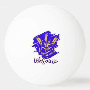Ukrainisches Nationalsymbol tryzub aus Weizenohr Tischtennisball