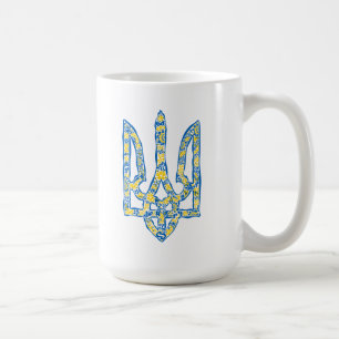 Ukrainisches Nationalwappen Dreizack tryzub ethnis Kaffeetasse