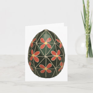 Ukrainisches Ostereier mit Blumenmotiv-Aufkleber Karte