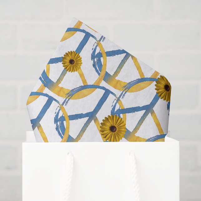 Ukrainisches PEACE Symbol Zeichen Sonnenblumen Ukr Seidenpapier (Geschenktüte)