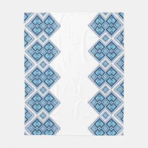 Ukrainisches Stickereiblau vyshyvanka Fleecedecke