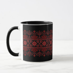 Ukrainisches traditionelles Vushuvanka-Volksmuster Tasse