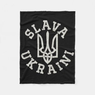 Ukrainisches Trident-Emblem Rette Ukraine Widerste Fleecedecke