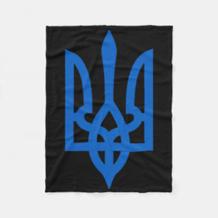 Ukrainisches Tryzub-Symbol auf dem Herzen Fleecedecke
