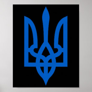 Ukrainisches Tryzub-Symbol auf dem Herzen Poster