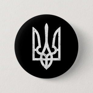Ukrainisches Tryzub-Symbol - Ukraine Dreizack Für Button