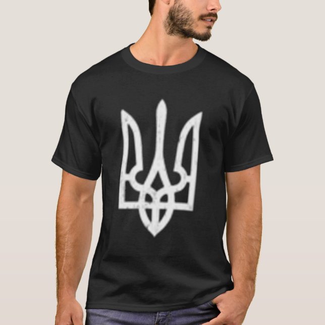 Ukrainisches Tryzub Symbol Ukraine Trident T-Shirt (Vorderseite)