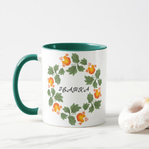 Ukrainisches Volksblumenmuster. ukrainischer Brauc Tasse