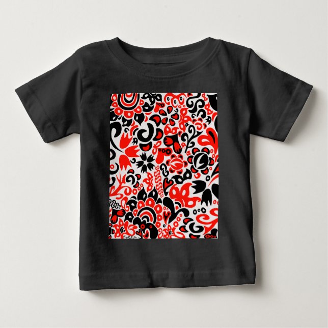 Ukrainisches Volkskunst-Blumenmuster Baby T-shirt (Vorderseite)