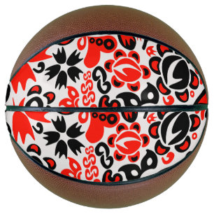 Ukrainisches Volkskunst-Blumenmuster Basketball