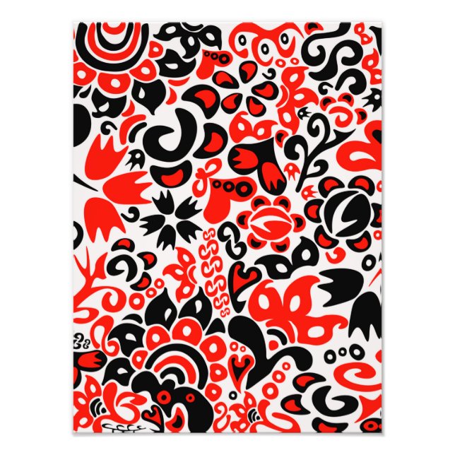 Ukrainisches Volkskunst-Blumenmuster Fotodruck (Vorne)