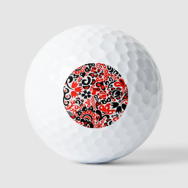 Ukrainisches Volkskunst-Blumenmuster Golfball (Vorderseite)