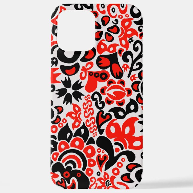 Ukrainisches Volkskunst-Blumenmuster iPhone 12 Pro Max Hülle (Rückseite)
