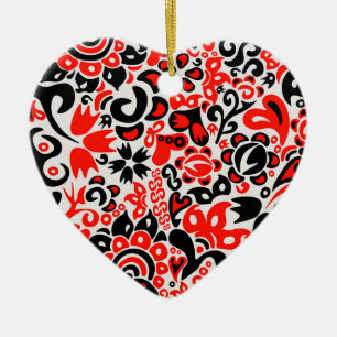 Ukrainisches Volkskunst-Blumenmuster Keramik Ornament