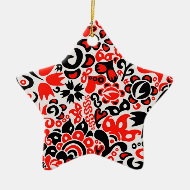 Ukrainisches Volkskunst-Blumenmuster Keramik Ornament (Vorne)