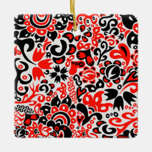 Ukrainisches Volkskunst-Blumenmuster Keramikornament