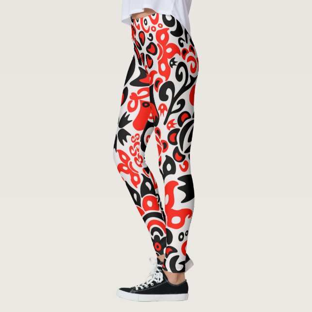 Ukrainisches Volkskunst-Blumenmuster  Leggings (Links)
