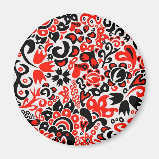 Ukrainisches Volkskunst-Blumenmuster Magnet (Vorne)