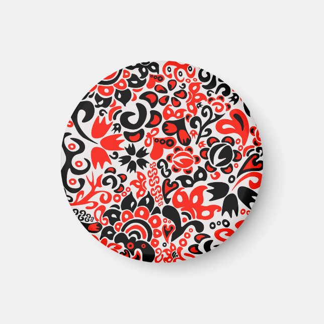 Ukrainisches Volkskunst-Blumenmuster Magnet (Vorne)
