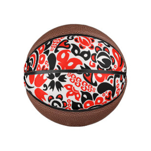 Ukrainisches Volkskunst-Blumenmuster Mini Basketball