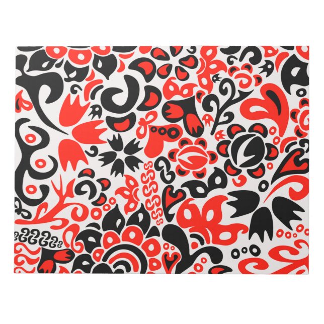 Ukrainisches Volkskunst-Blumenmuster Notizblock (Vorderseite)