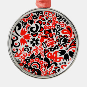 Ukrainisches Volkskunst-Blumenmuster Ornament Aus Metall