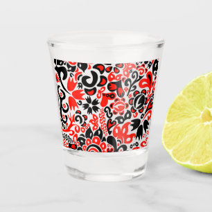 Ukrainisches Volkskunst-Blumenmuster Schnapsglas