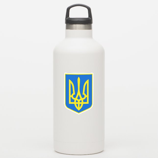 Ukrainisches Wappen Aufkleber (Wassserflasche)