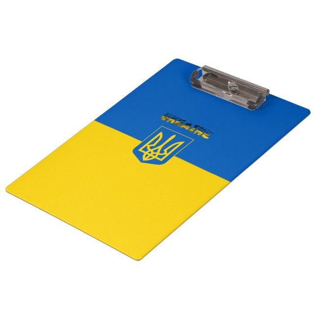 ukrainisches Wappen Klemmbrett (Schrägansicht)