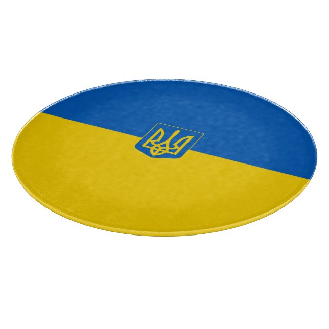 ukrainisches Wappen Schneidebrett (Ecke)