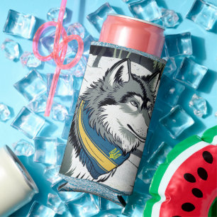 Ukrainisches Wolf-Symbol, stark, stolz Ukraine Art Selters Dosenkühler