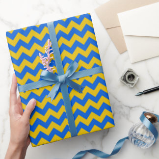 Ukrainisches Wrapping Paper | Blue Zickzack Gift W Geschenkpapier