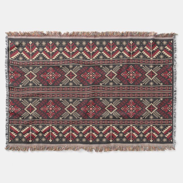 Ukrainisches Ziervolk nahtlos Muster Blanket Decke (Vorderseite)