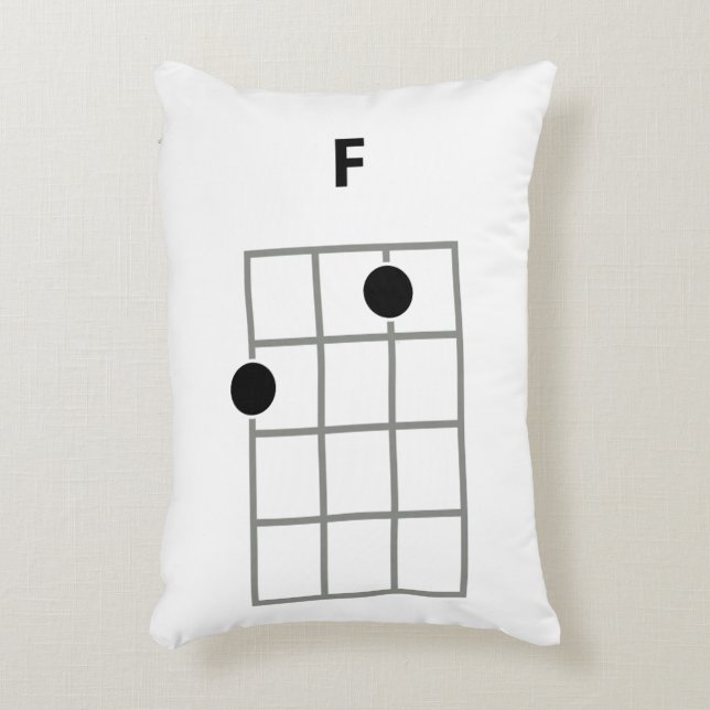 Ukulele Akkorddiagramm Throw Kissen| F & F Dekokissen (Vorderseite(Vertikal))