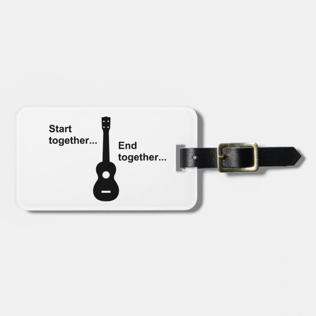 Ukulele-Anfang zusammen… Gepäckanhänger (Vorderseite horizontal)