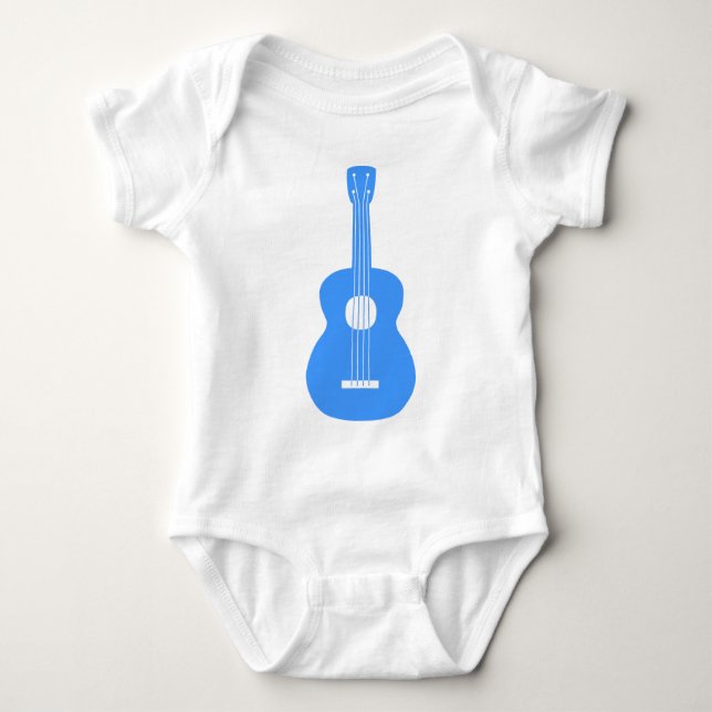 Ukulele - Baby-Blau Baby Strampler (Vorderseite)