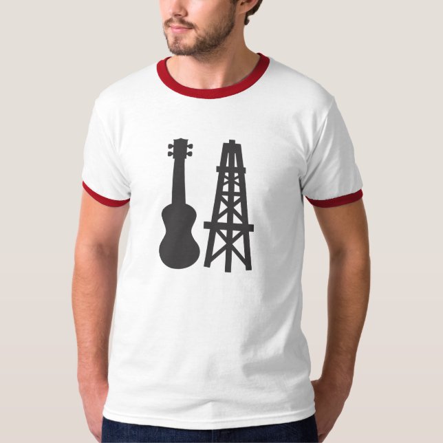 Ukulele-Bakersfield-Logo (Schwarzes) T-Shirt (Vorderseite)